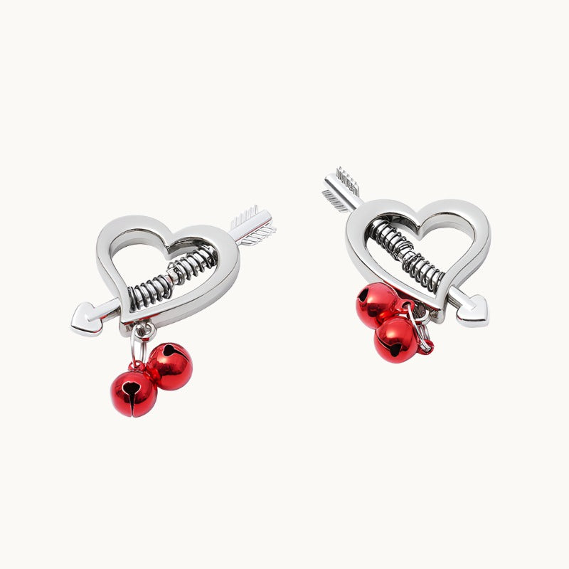 Love Heart Nipple Screw w/ Red Bells