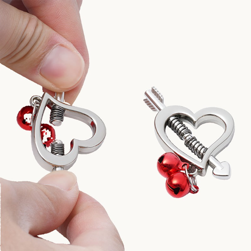 Love Heart Nipple Screw w/ Red Bells
