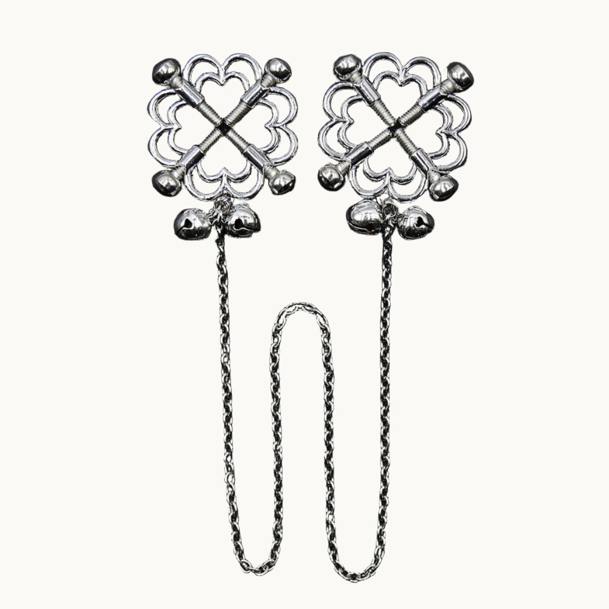 Adjustable Metal Cross Nipple Clamp w/ Detachable Chain