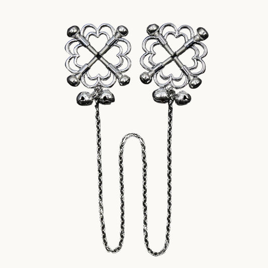 Adjustable Metal Cross Nipple Clamp w/ Detachable Chain