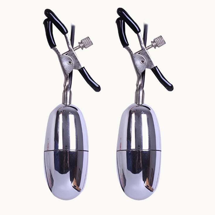 Adjustable Pinch Nipple Clamps w/ Vibrating Eggs