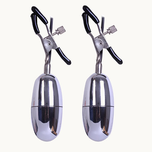 Adjustable Pinch Nipple Clamps w/ Vibrating Eggs