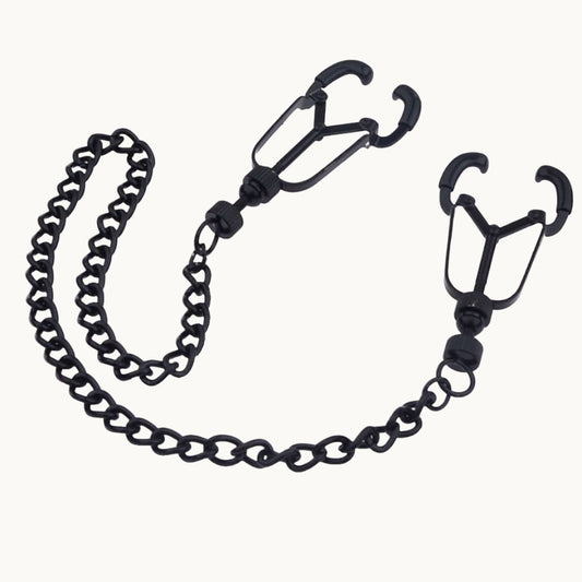 Black Calliper Nipple Clamps w/ Chain