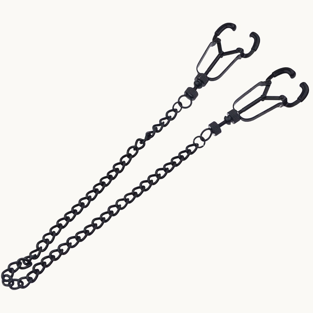 Black Calliper Nipple Clamps w/ Chain