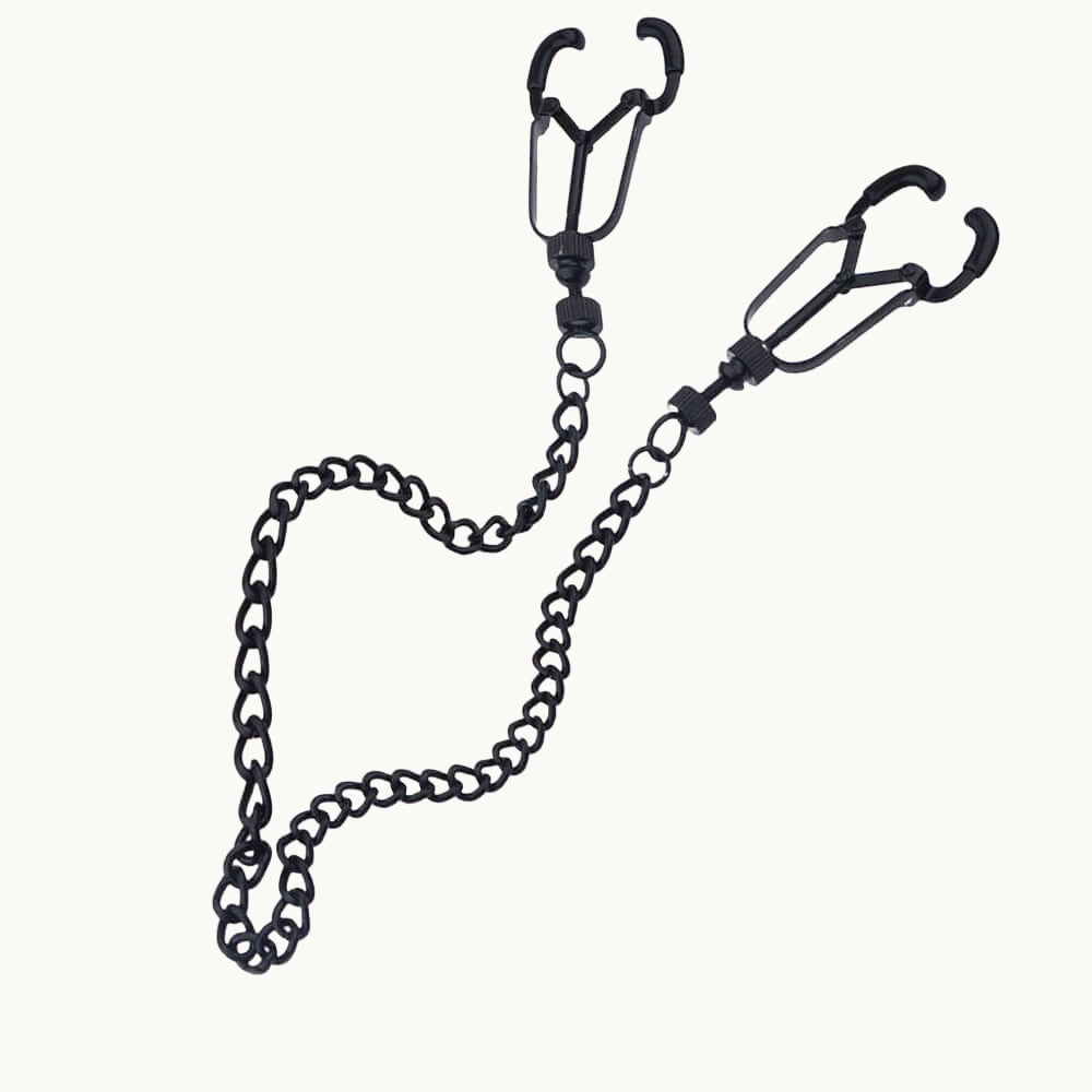 Black Calliper Nipple Clamps w/ Chain