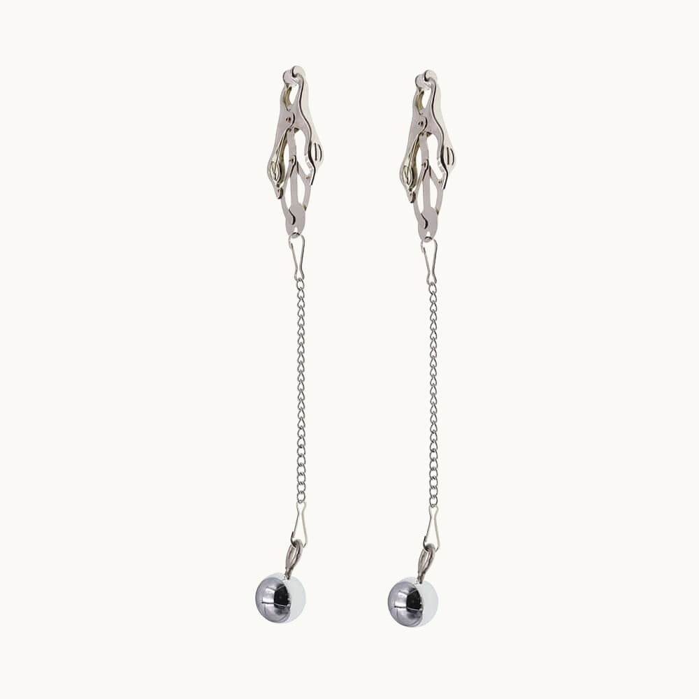 Cantilever Nipple Clamps w/ Ball Weight on Chain
