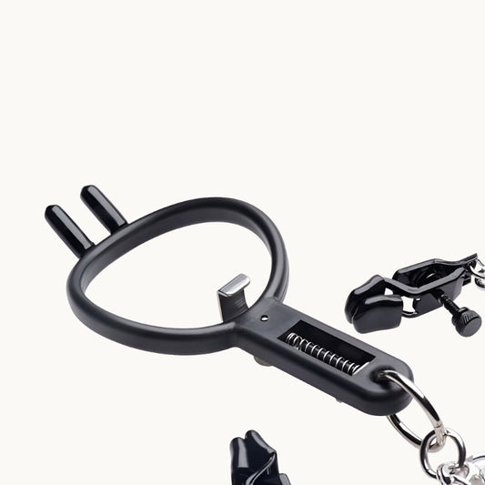 Extreme Punishment Nipple Clamps w/ Mouth Hook