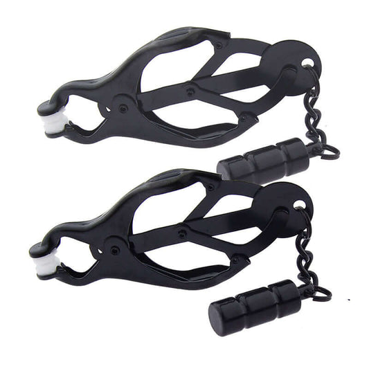 Black Cantilever Nipple Clamps w/ Bar Weight