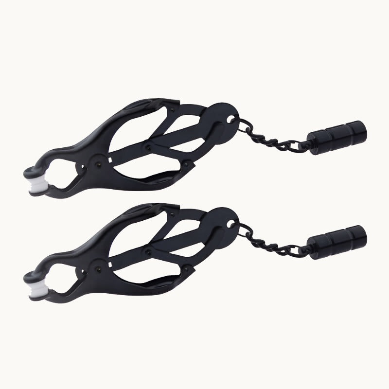 Black Cantilever Nipple Clamps w/ Bar Weight