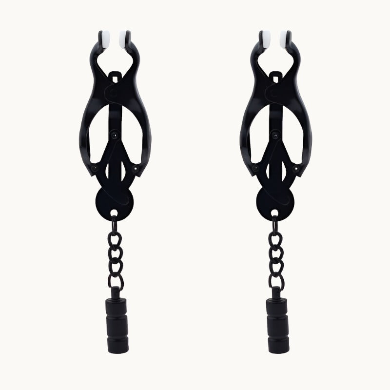 Black Cantilever Nipple Clamps w/ Bar Weight