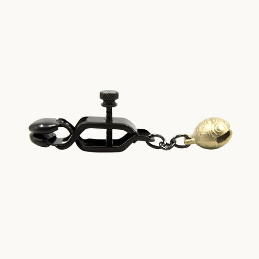 Adjustable Pinch Nipple Clip w/ Bell in Black