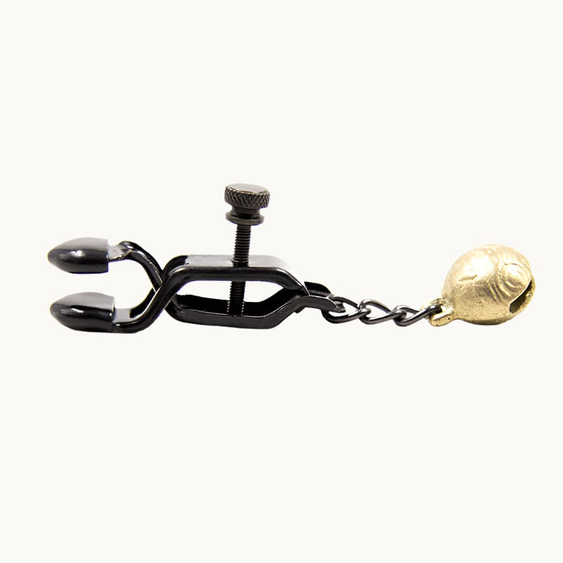 Adjustable Pinch Nipple Clip w/ Bell in Black