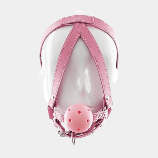 Pink Gimp Ball Gag Harness at Tickle & Twist
